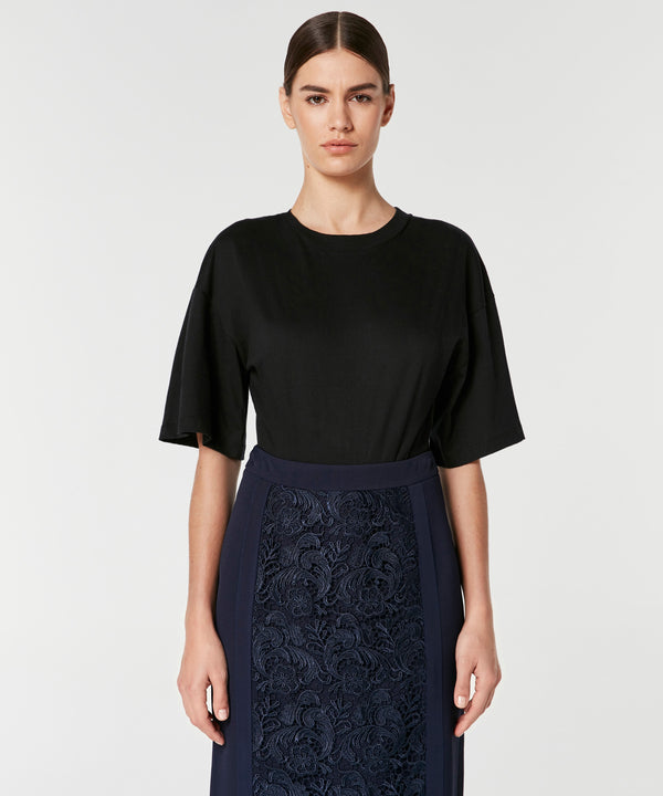 Machka Embroidered Detail Pencil Skirt Navy Blue