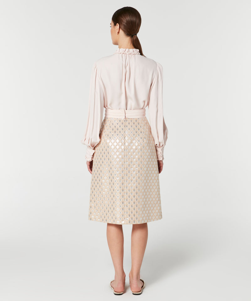 Machka Button Accessory Jacquard Skirt Powder