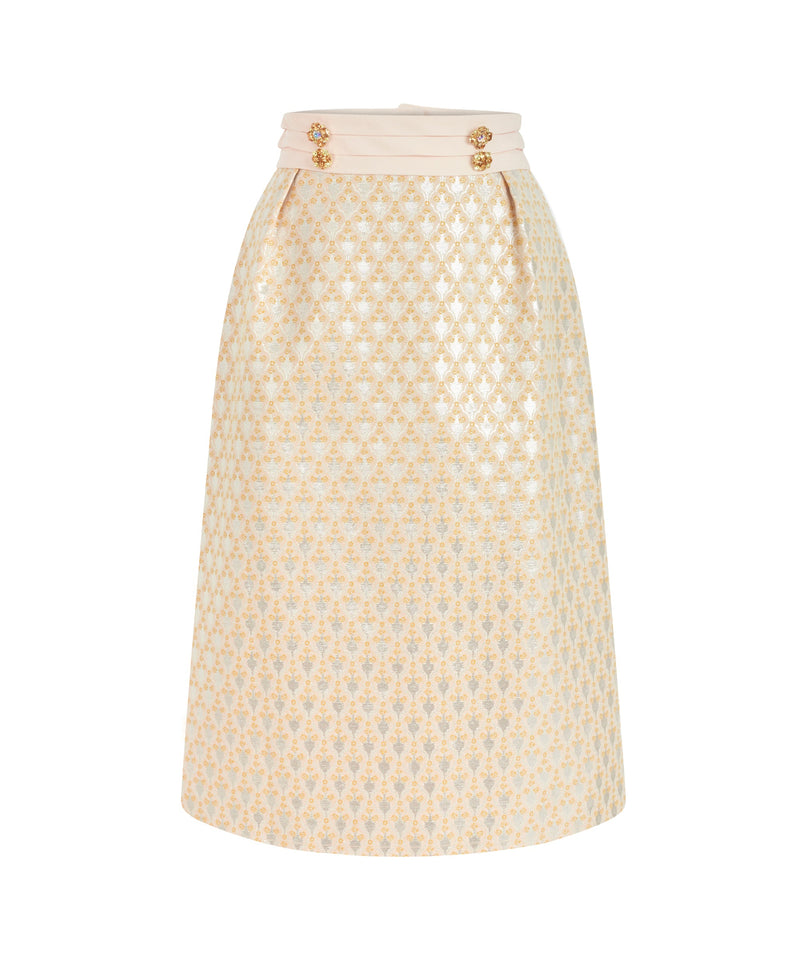 Machka Button Accessory Jacquard Skirt Powder