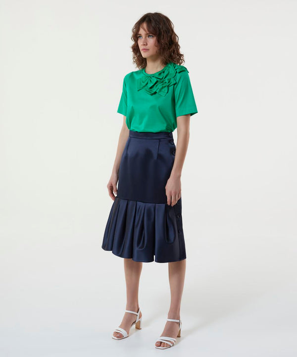 Machka Satin Duchess Skirt Navy