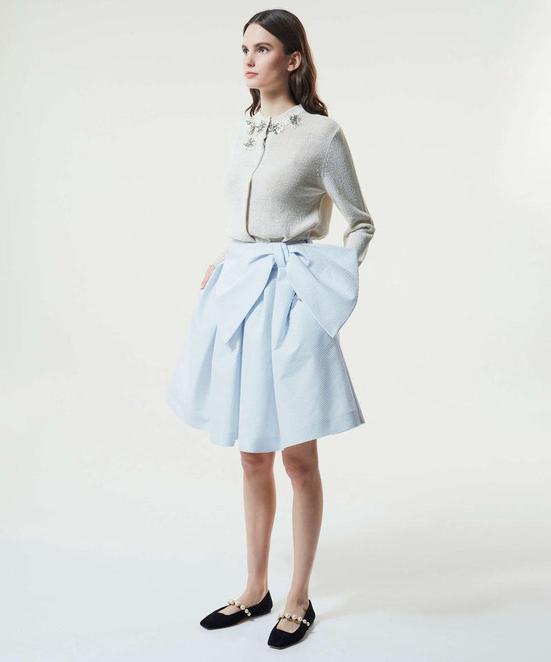 Machka Bow Detail Skirt Ice Blue