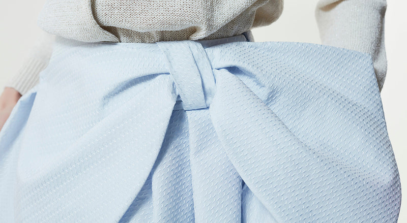 Machka Bow Detail Skirt Ice Blue