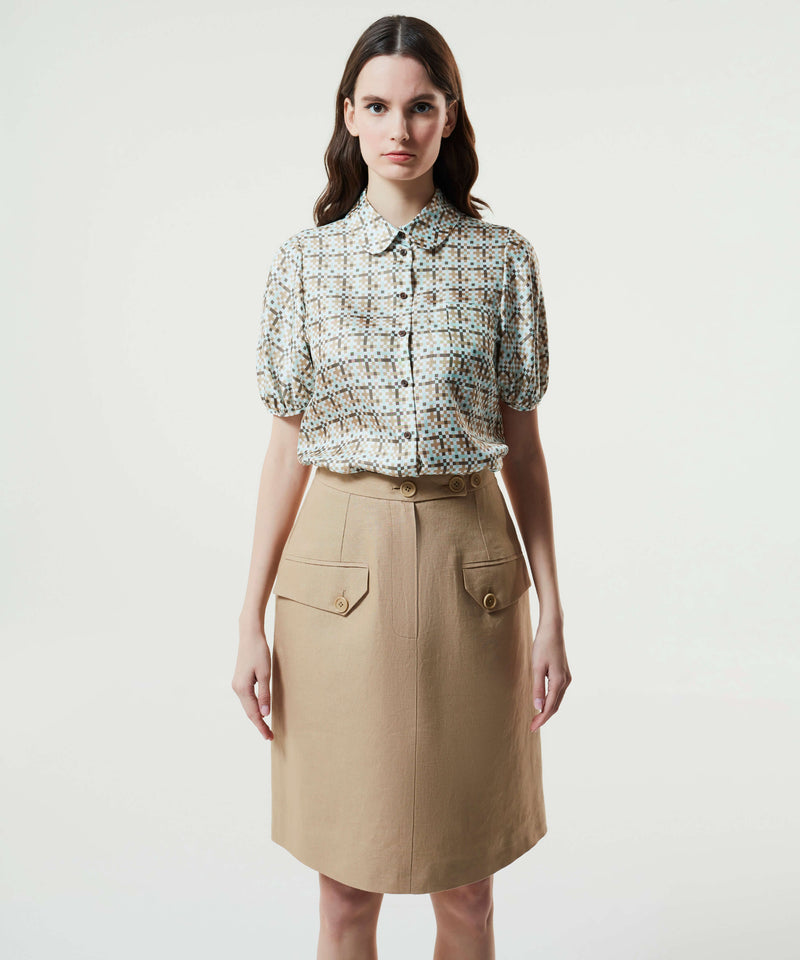 Machka Pocket Detail Short Skirt Camel