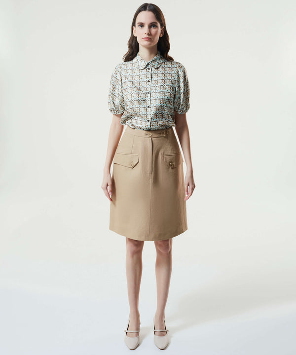 Machka Pocket Detail Short Skirt Camel