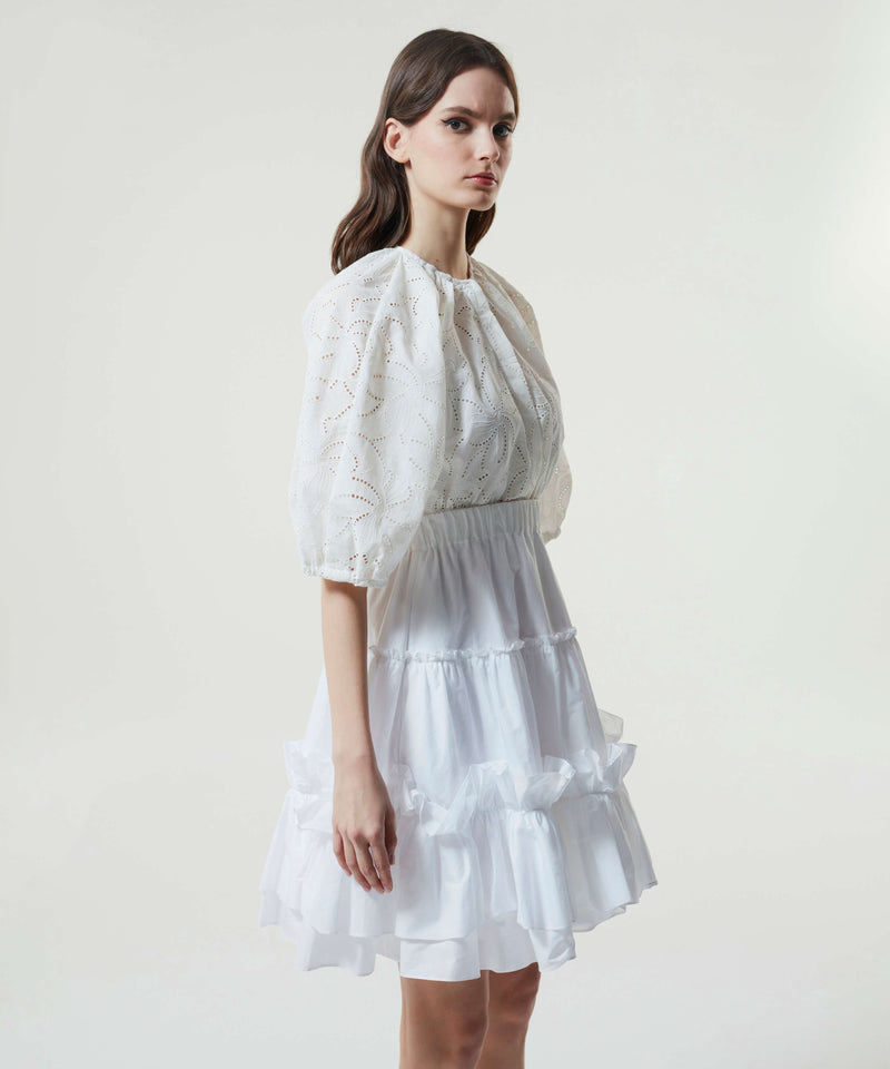 Machka Ruffle Detail Skirt White