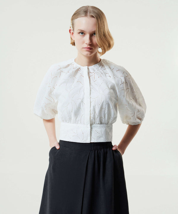 Machka Flower-Embroidered Skirt Black