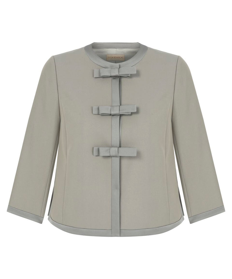 Machka Bow Detail Short Jacket Stone