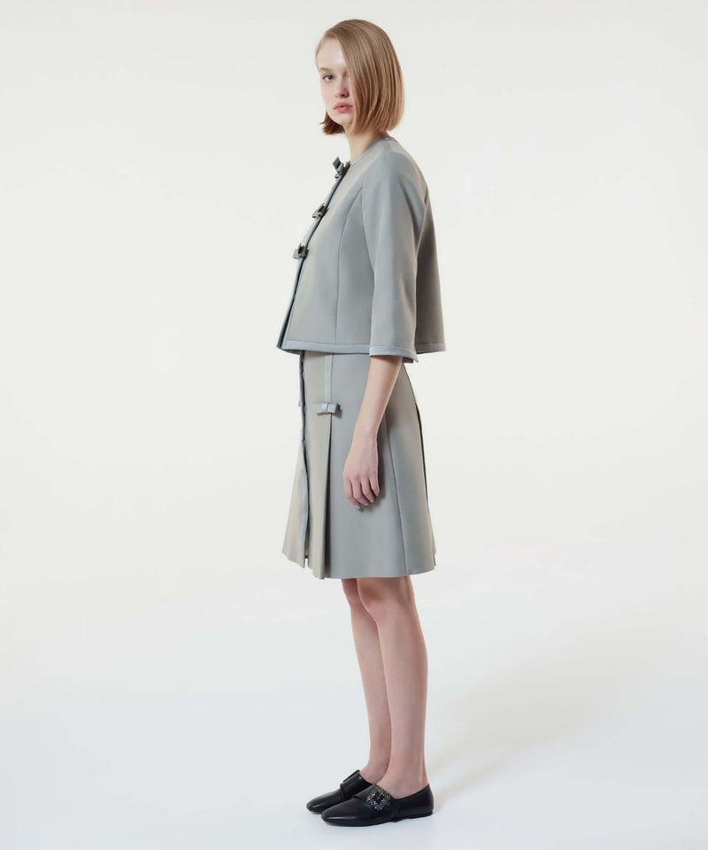 Machka Bow Detail Short Jacket Stone