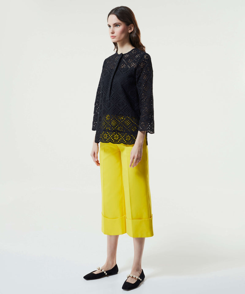 Machka Die Cut Embroidered Blouse Black