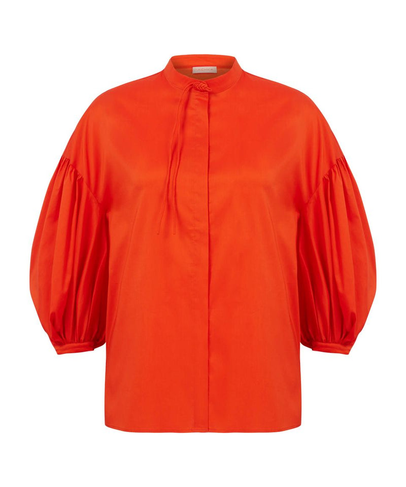 Machka Balloon Sleeve Poplin Shirt Orange