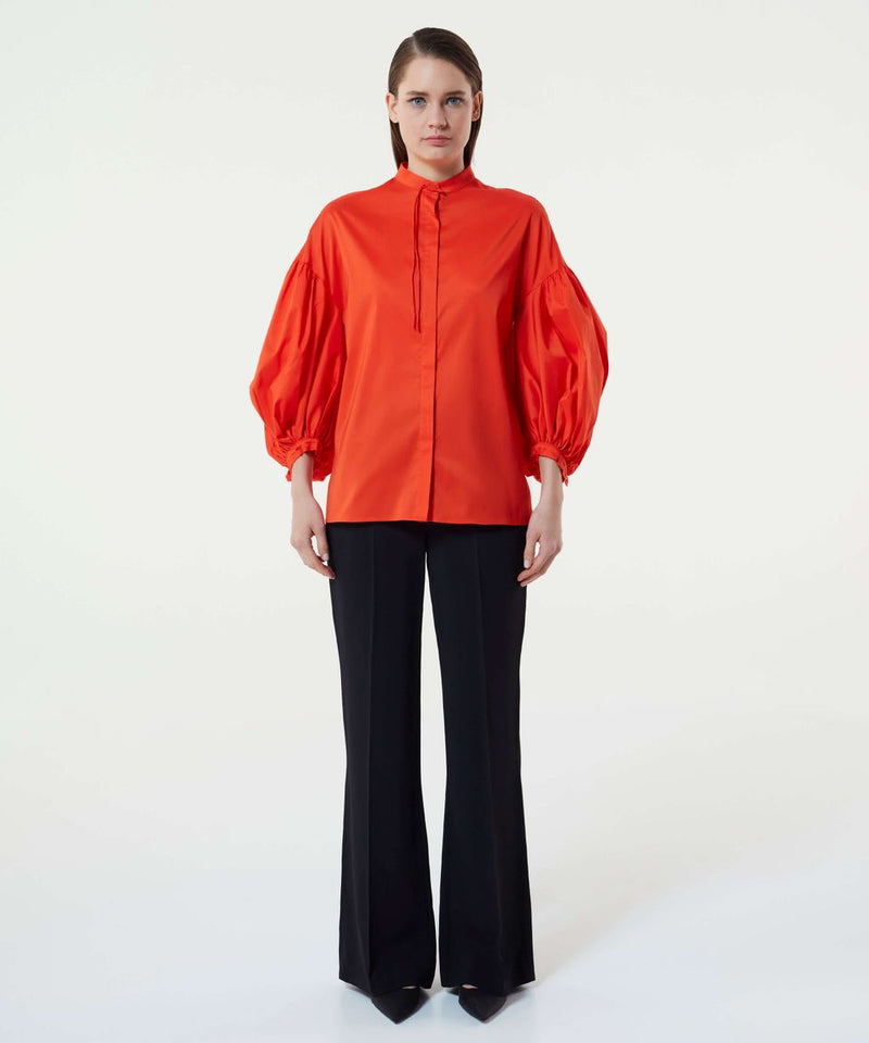 Machka Balloon Sleeve Poplin Shirt Orange