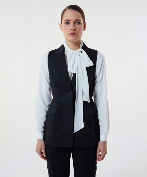 Machka Thread Detail Jacket Vest Black