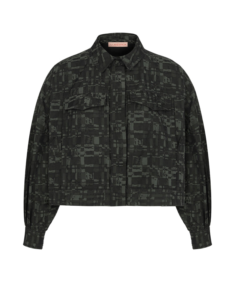 Machka Printed Short Jacket D.Khaki