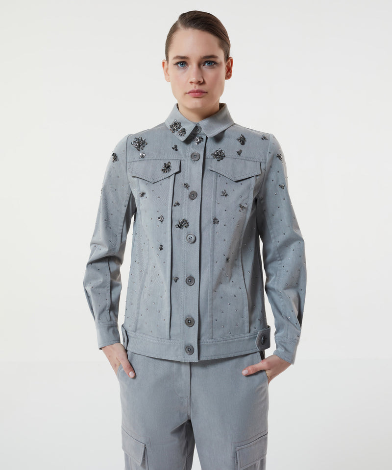 Machka Embellished Shirt Jacket Grey