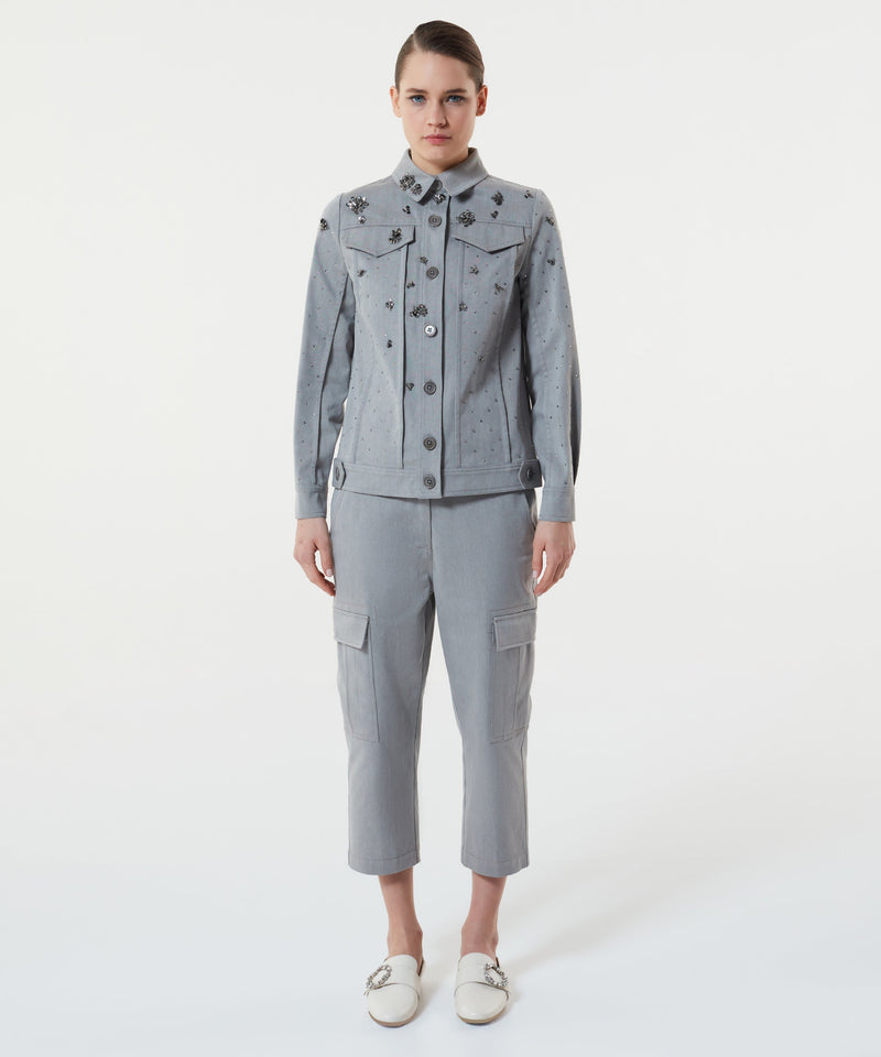 Machka Embellished Shirt Jacket Grey