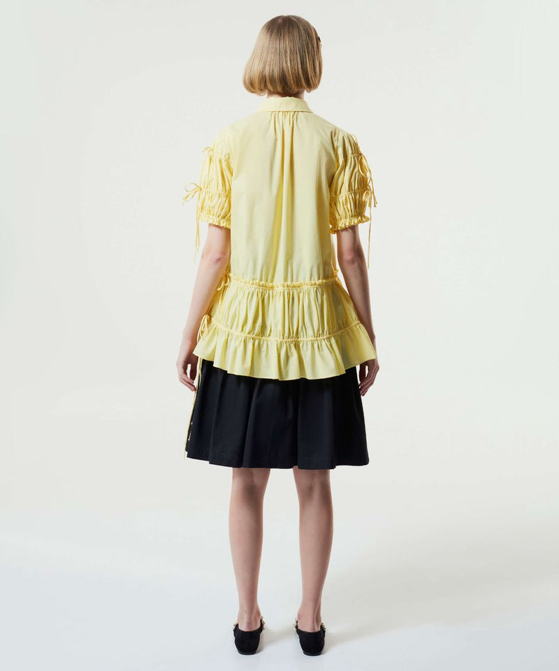 Machka Adjustable Tie Detail Shirt Yellow