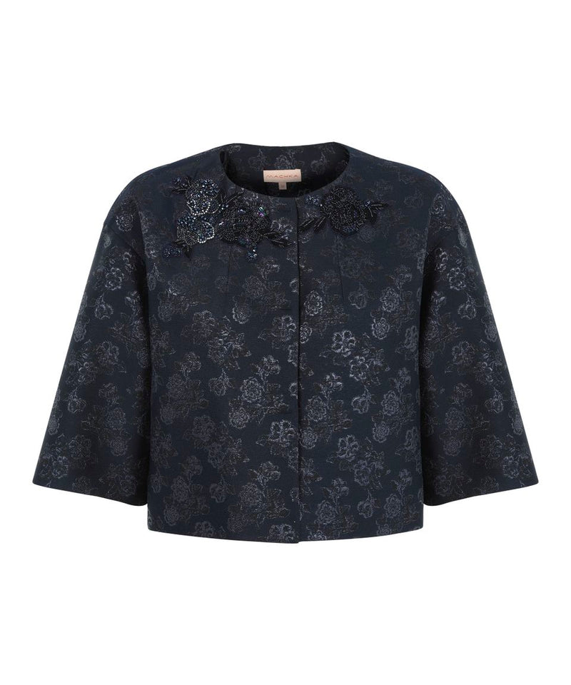 Machka Jacquard Embellished Jacket Navy