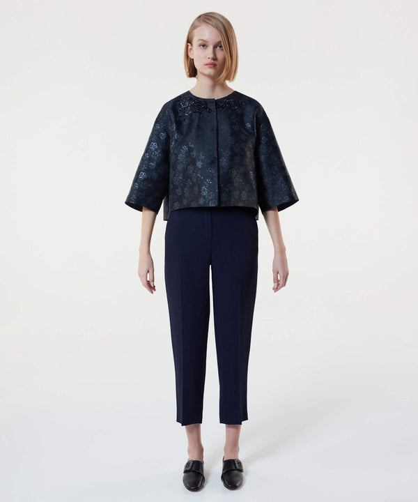 Machka Jacquard Embellished Jacket Navy