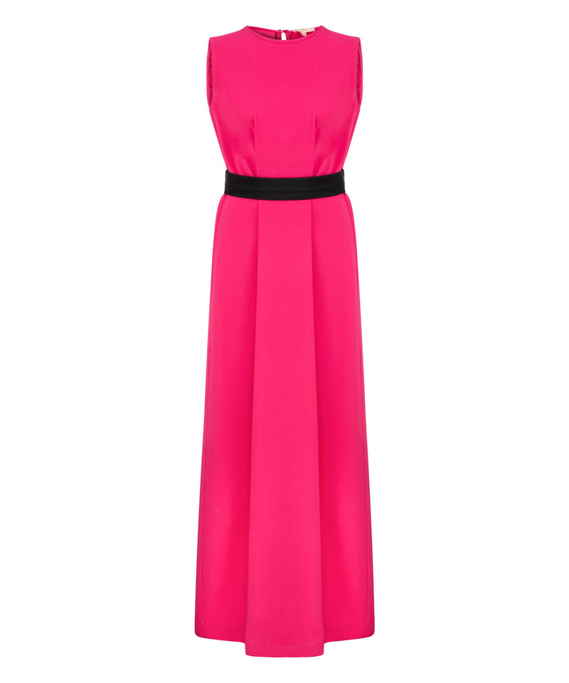 Machka Sleeveless Maxi Dress With Belt Fuchsia