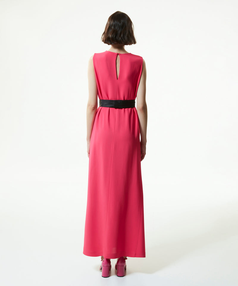 Machka Sleeveless Maxi Dress With Belt Fuchsia