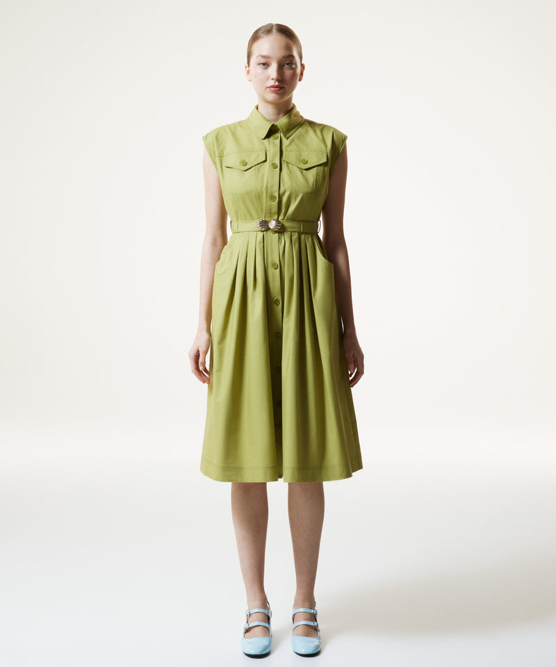 Machka Shirt Dress With Belt Accessories Olive