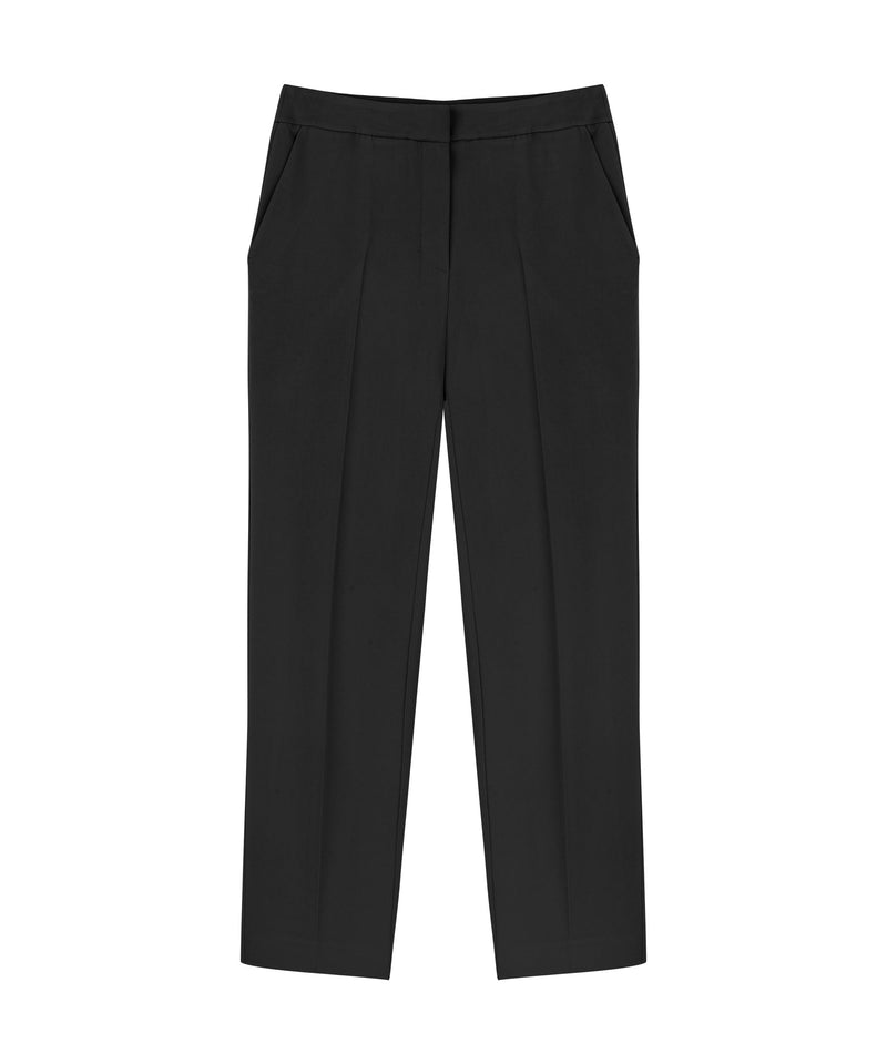 Machka Solid High Waist Trousers Black