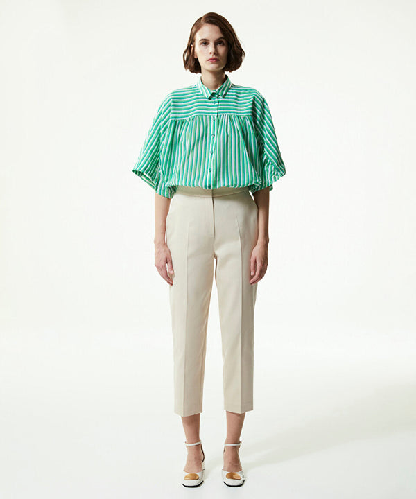 Machka Line Pattern Oversized Shirt Green