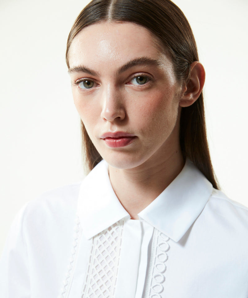 Machka Embroidered Poplin Shirt White