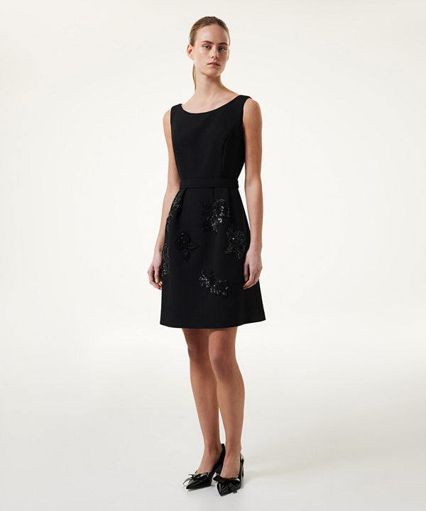 Machka Embroidered Mini Dress Black