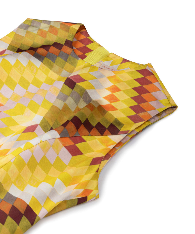 Machka Retro Pattern Dress Yellow