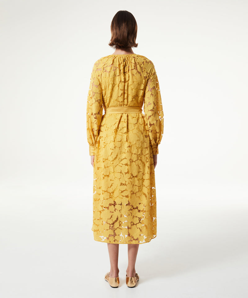 Machka Belted Scallop Dress Yellow