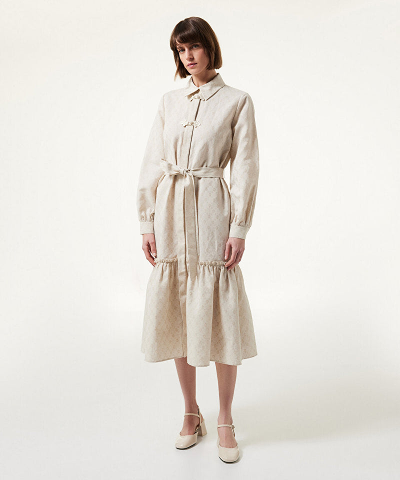 Machka Linen Blend Shirt Dress Beige