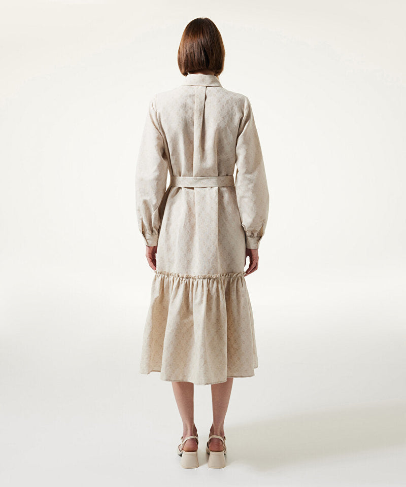 Machka Linen Blend Shirt Dress Beige