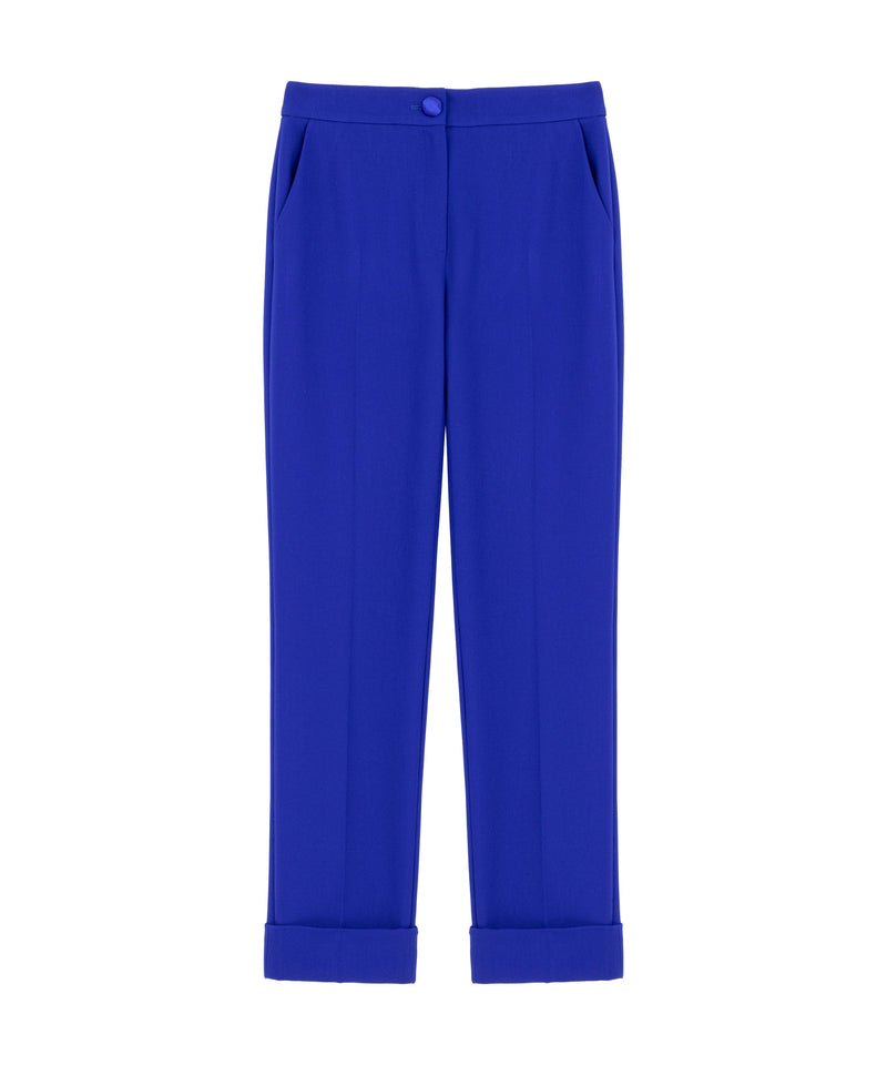 Machka Double Leg Straight Fit Trousers Sax