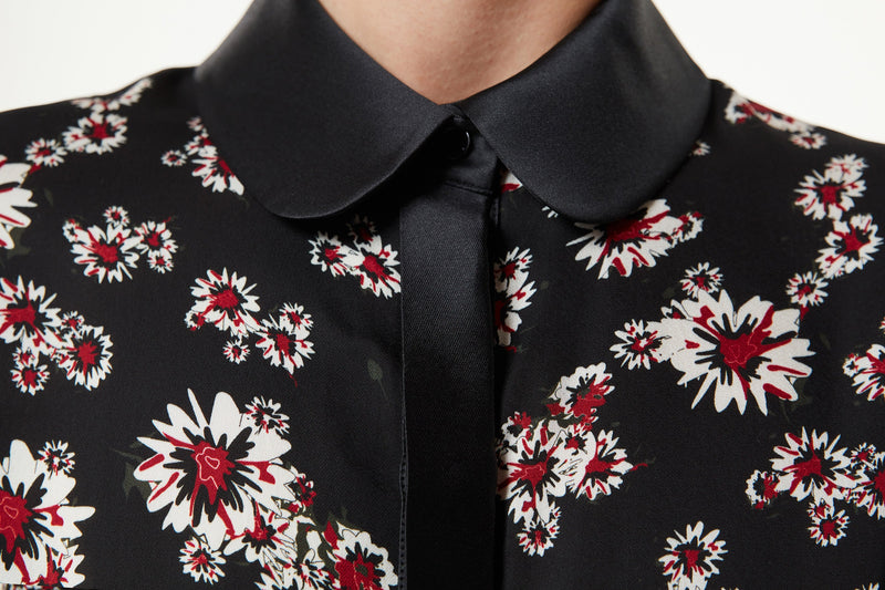 Machka Flower Pattern Shirt Black