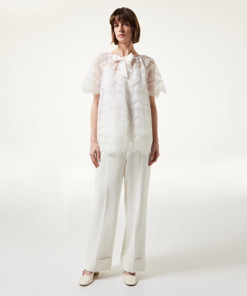 Machka Bow Lace Blouse Off White