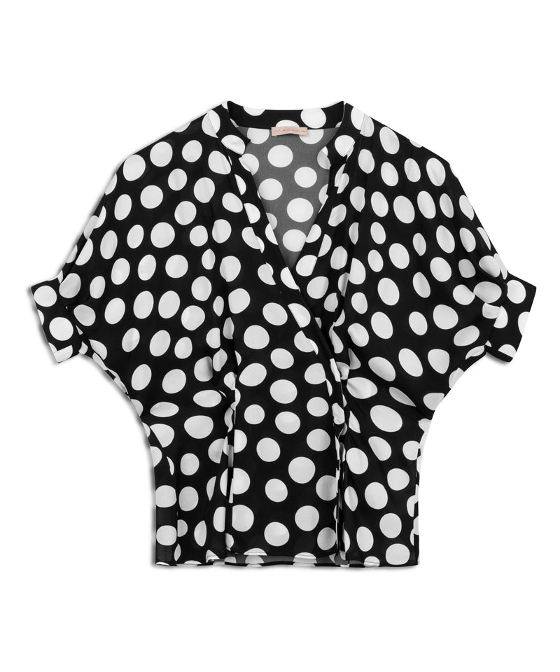 Machka Polka Dot Pattern Blouse Black