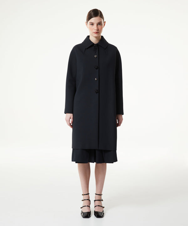 Machka Mixed Button Top Coat Black