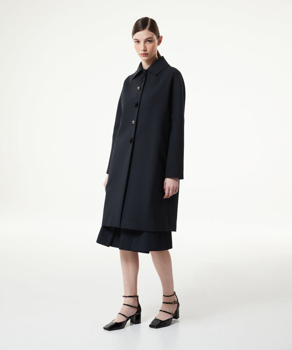 Machka Mixed Button Top Coat Black