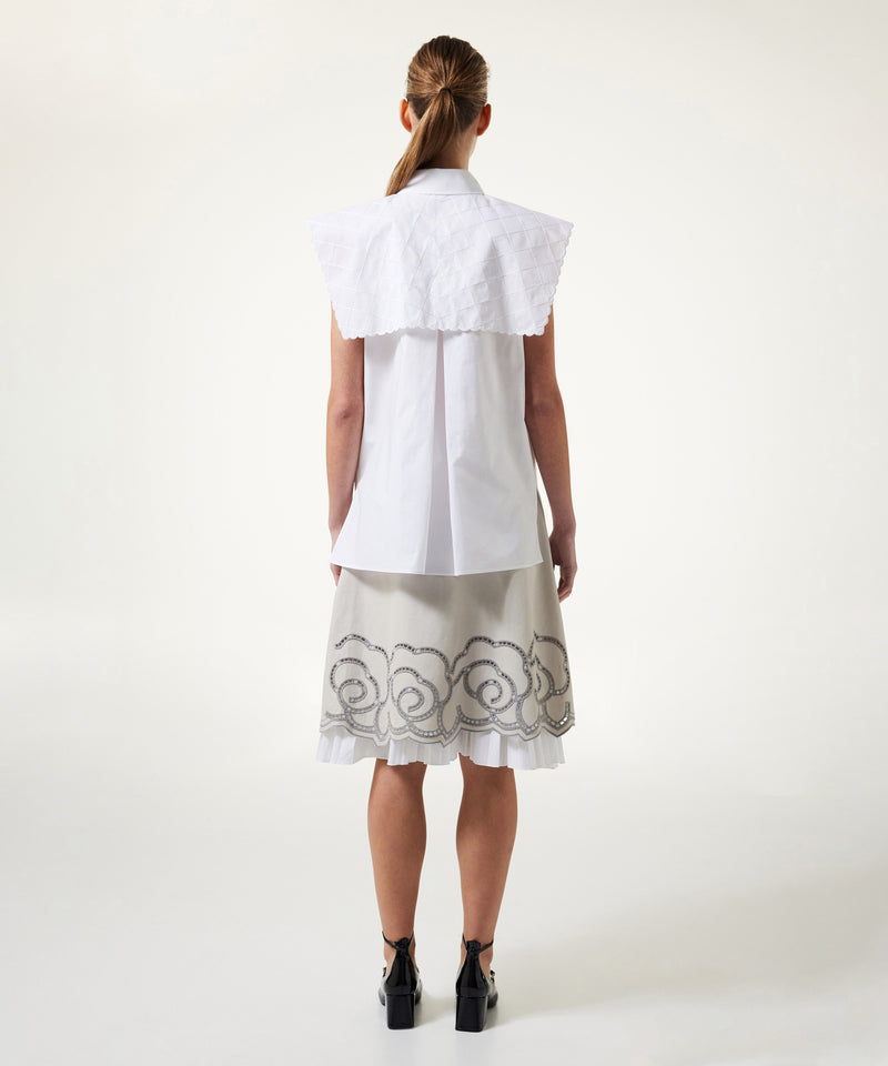 Machka Embroidered Poplin Shirt White