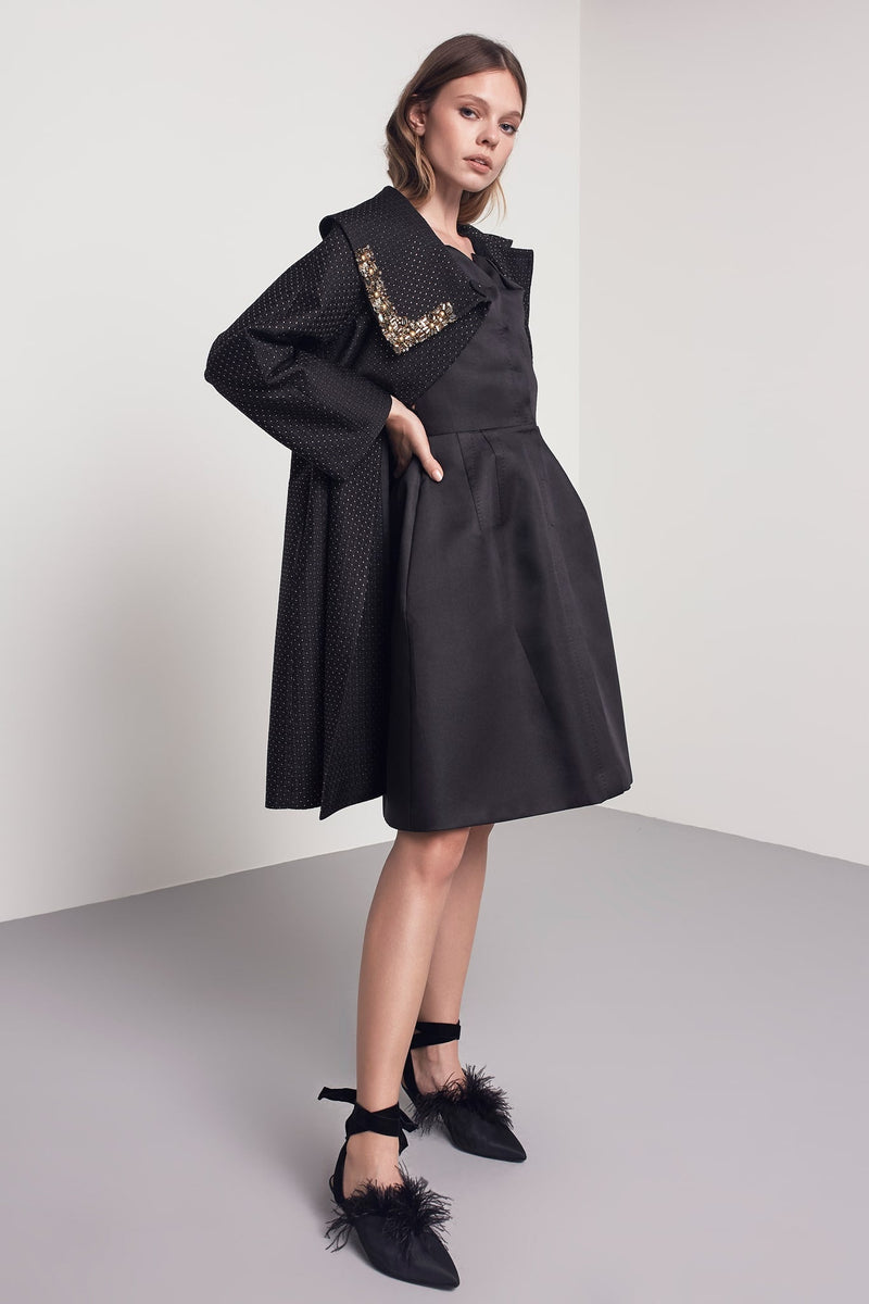 Machka Lace Detail Shirt Dress Black