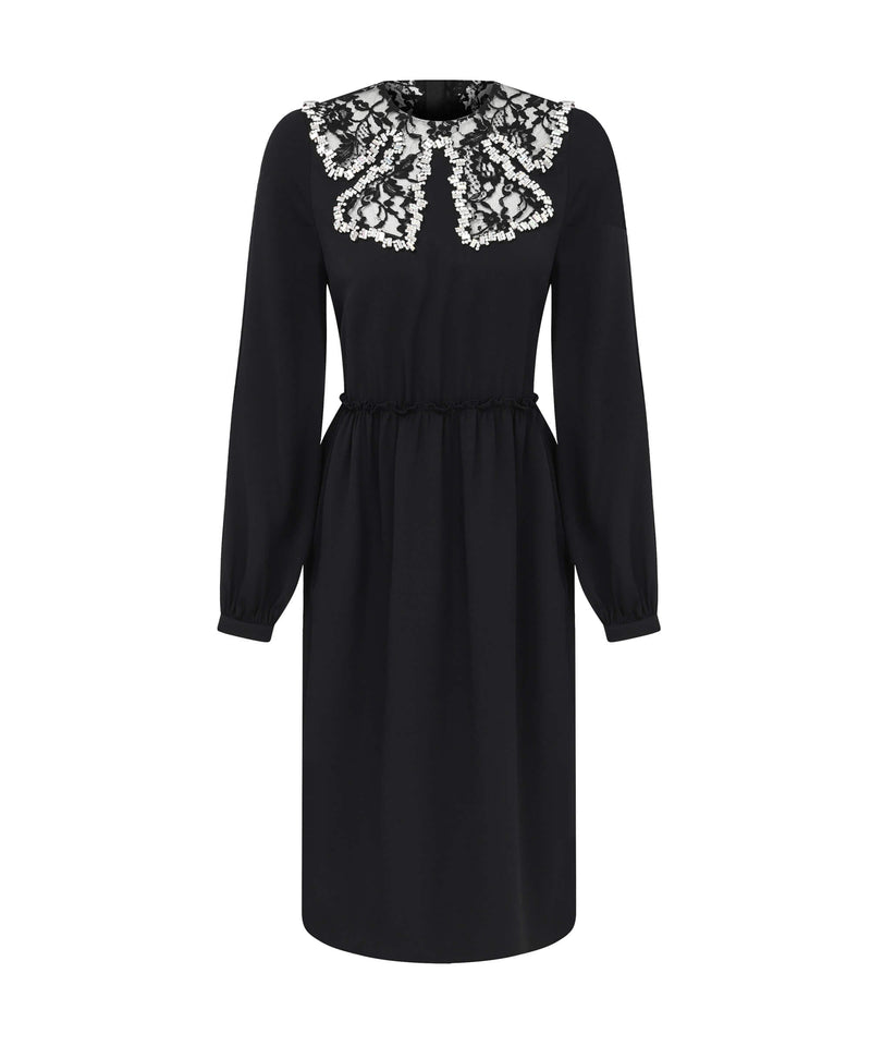 Machka Collar-Embellished Dress Black