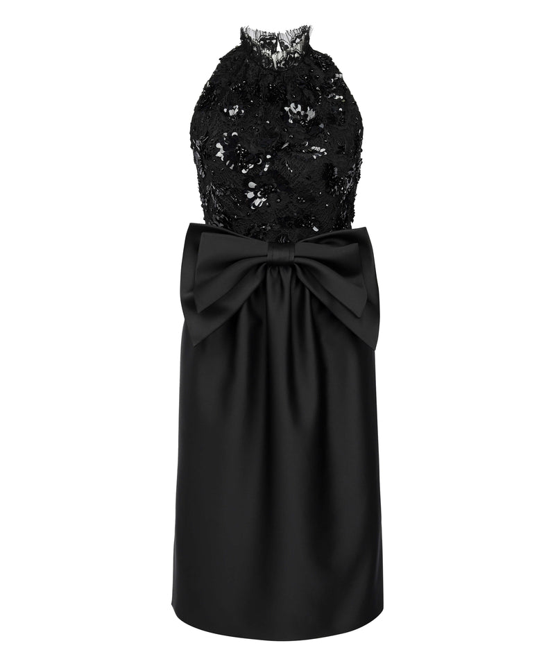 Machka Sequin-Embellished Halter Dress Black