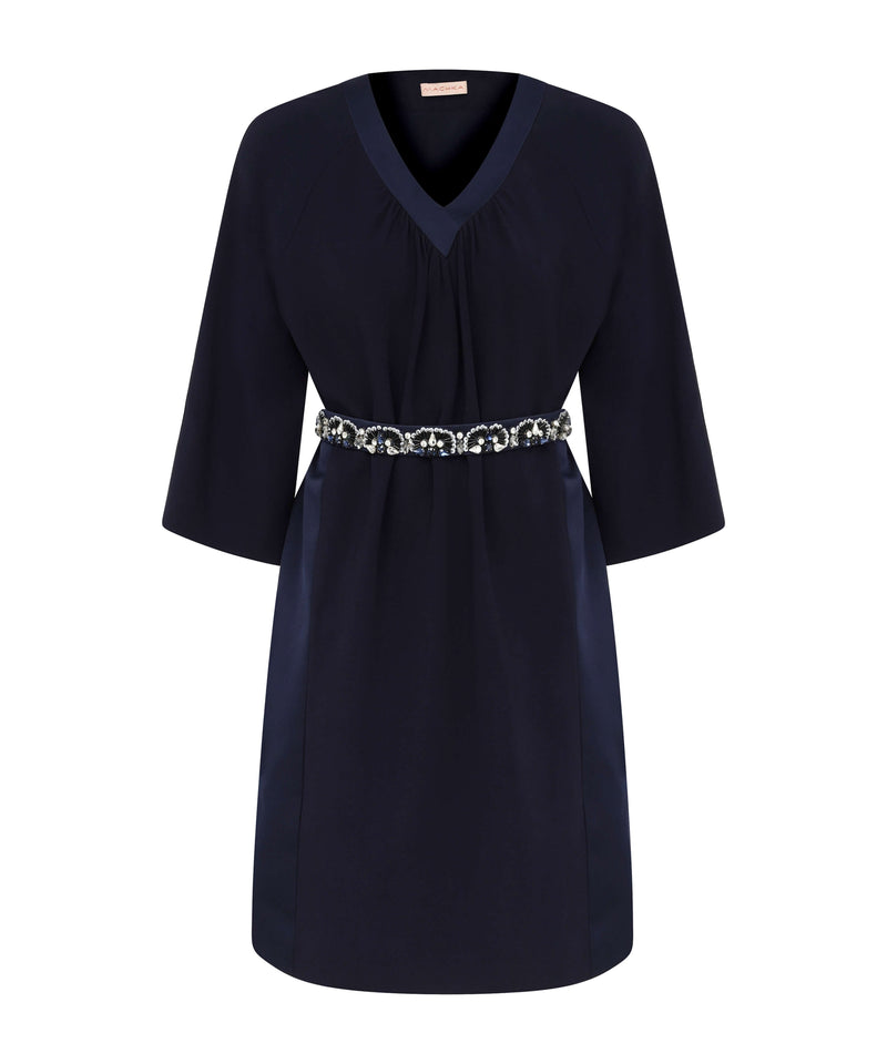 Machka Belt-Embellished Mini Dress Indigo