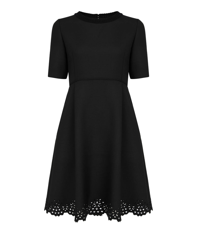 Machka Embroidery Detailed Flannel Dress Black