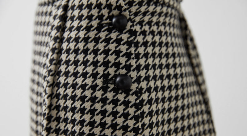 Machka Houndstooth Pattern Skirt Black