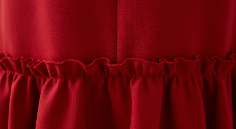 Machka Ruffle Detail Skirt Red