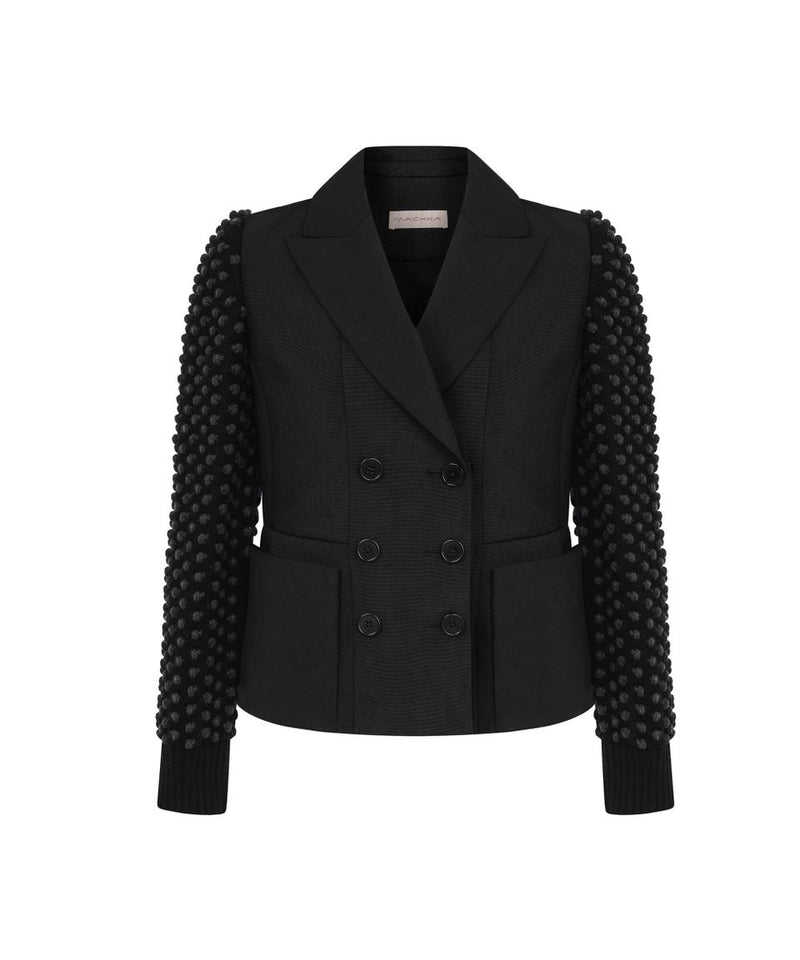 Machka Knitwear Mix Blazer Black