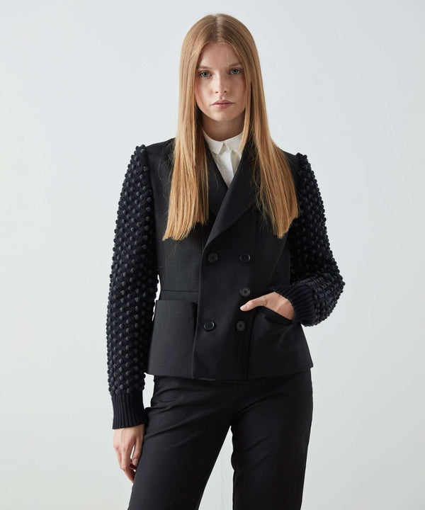 Machka Knitwear Mix Blazer Black