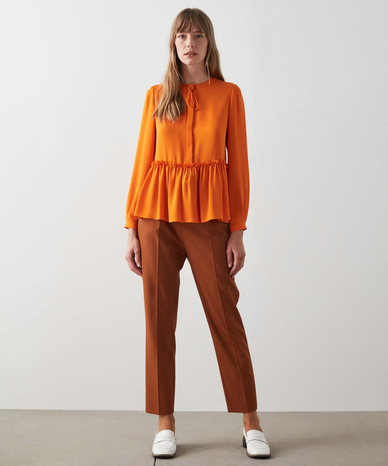 Machka Ruffle Hem Blouse Orange